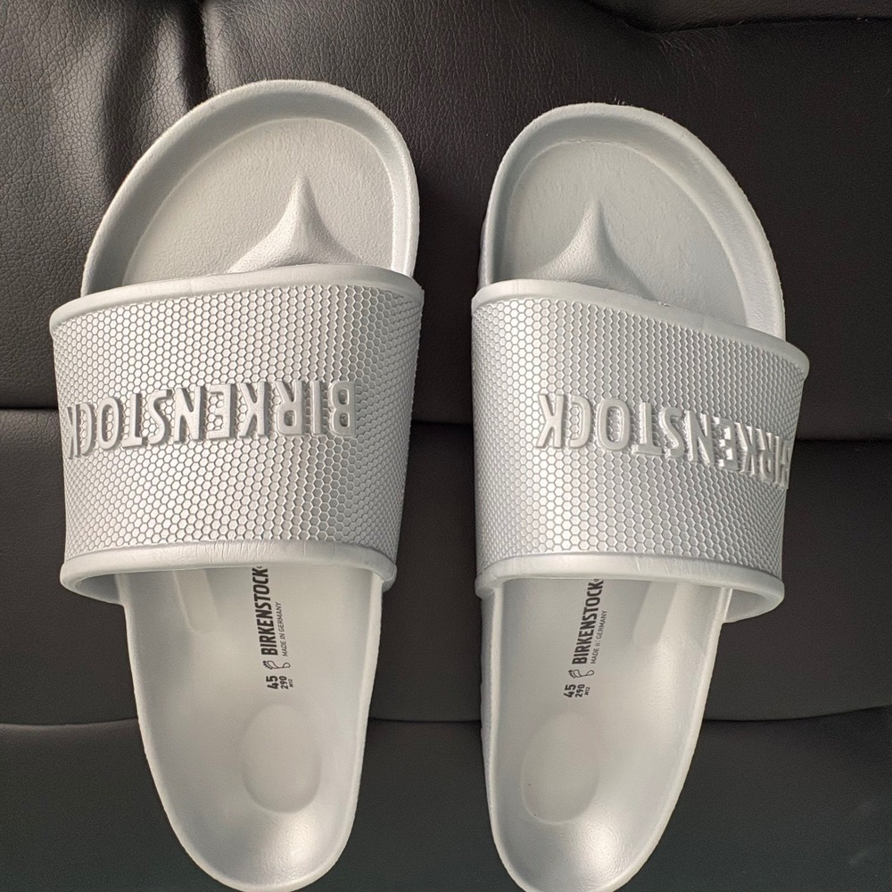 Birkenstock Barbados EVA Metallic Silver Men's Mules Size 45 (12 US)